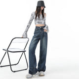 Casual High Waist Straight Wide Leg Jeans