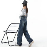 Casual High Waist Straight Wide Leg Jeans