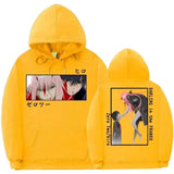 Japanese Anime Darling In The Franx Zero Two Hiro Graphic Print Hoodie
