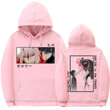 Japanese Anime Darling In The Franx Zero Two Hiro Graphic Print Hoodie