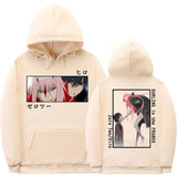 Japanese Anime Darling In The Franx Zero Two Hiro Graphic Print Hoodie