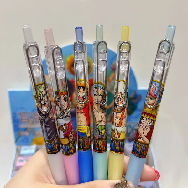 1 PCS Anime One Piece Gel Pen Luffy Zoro Sanji Signature Pen Dynamic Naked Eye 3D Student Stationery Gift Wholesale