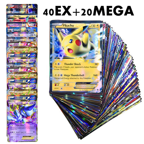 60PCS Pokemon Cards TAKARA TOMY Game VMAX GX EX MEGA Trading Booster Box