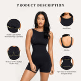 Women Backless Jumpsuit Tummy Control Shapewear Slimming Corset Seamless Bodysuit Mid Thigh Butt Lifter Body Shaper Jumpsuit