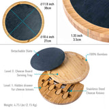 Round Bamboo Cheese Board With Knife Set