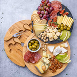 Round Bamboo Cheese Board With Knife Set