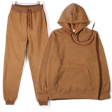 Autumn and winter new velvet pullover hooded two-piece trousers and leisure