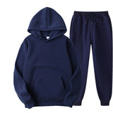Autumn and winter new velvet pullover hooded two-piece trousers and leisure