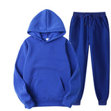 Autumn and winter new velvet pullover hooded two-piece trousers and leisure