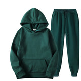 Autumn and winter new velvet pullover hooded two-piece trousers and leisure