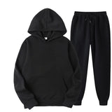 Autumn and winter new velvet pullover hooded two-piece trousers and leisure
