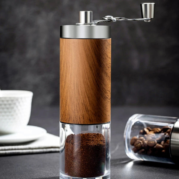 Coffee Bean Grinder Wood Grain Stainless Steel
