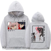 Japanese Anime Darling In The Franx Zero Two Hiro Graphic Print Hoodie
