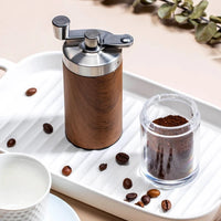 Coffee Bean Grinder Wood Grain Stainless Steel