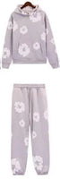 DENIM TEARS  fashionable cotton foam printed hoodie sports suit