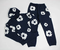 DENIM TEARS  fashionable cotton foam printed hoodie sports suit