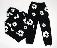 DENIM TEARS  fashionable cotton foam printed hoodie sports suit