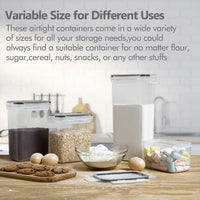 Containers Set Kitchen Pantry Organization and Storage with Easy Lock Lids 8 Pieces Kitchen Storage & Organization