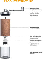 Coffee Bean Grinder Wood Grain Stainless Steel