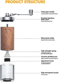Coffee Bean Grinder Wood Grain Stainless Steel