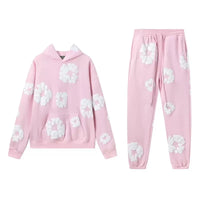 DENIM TEARS  fashionable cotton foam printed hoodie sports suit
