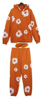 DENIM TEARS  fashionable cotton foam printed hoodie sports suit