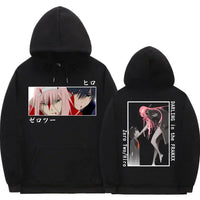 Japanese Anime Darling In The Franx Zero Two Hiro Graphic Print Hoodie