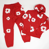 DENIM TEARS  fashionable cotton foam printed hoodie sports suit