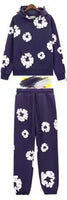 DENIM TEARS  fashionable cotton foam printed hoodie sports suit