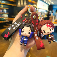 Demon Slayer Keychain Kimetsu No Yaiba Figure Kamado Tanjirou Key Chain Car Keyring Schoolbag Pendant Jewelry Accessories Gifts