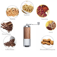 Coffee Bean Grinder Wood Grain Stainless Steel