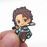 Anime Demon Slayer Tanjirou Cartoon Character Shoe Charms Decrations For Croc Charms Buckle Kids X-mas Gifts Shoe Accessories