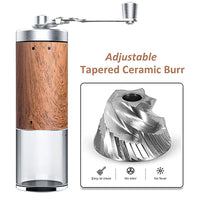 Coffee Bean Grinder Wood Grain Stainless Steel