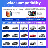 CarPlay Android Auto Wireless Adapter Plug And Play Bluetooth WiFi Auto Connection