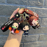 Demon Slayer Keychain Kimetsu No Yaiba Figure Kamado Tanjirou Key Chain Car Keyring Schoolbag Pendant Jewelry Accessories Gifts