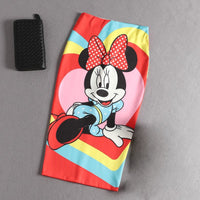 Pencil skirt Cartoon Minnie Mouse Print High Waist Elastic