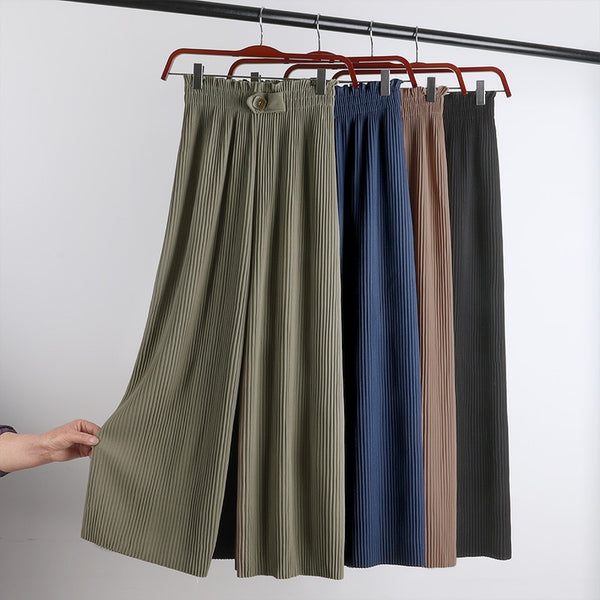 Wide leg Pants - Elastic waist