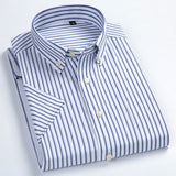 Casual Striped Shirt Social Plaid Short Sleeve