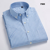 Short Sleeve Plaid Casual Slim Fit Shirts