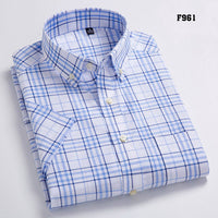 Short Sleeve Plaid Casual Slim Fit Shirts