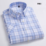 Short Sleeve Plaid Casual Slim Fit Shirts