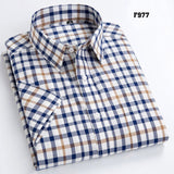 Short Sleeve Plaid Casual Slim Fit Shirts