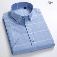 Short Sleeve Plaid Casual Slim Fit Shirts