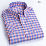 Short Sleeve Plaid Casual Slim Fit Shirts