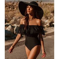 New Sexy Off The Shoulder Solid Swimwear