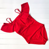 New Sexy Off The Shoulder Solid Swimwear