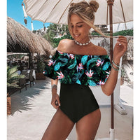 New Sexy Off The Shoulder Solid Swimwear