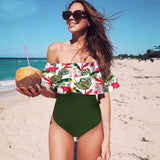 New Sexy Off The Shoulder Solid Swimwear