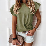 Butterfly Short Sleeve Sweet Ruffle Tops